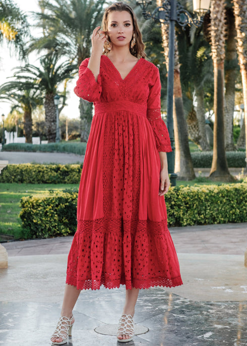 Maxikleid Rot 5086 F FRESH COTTON